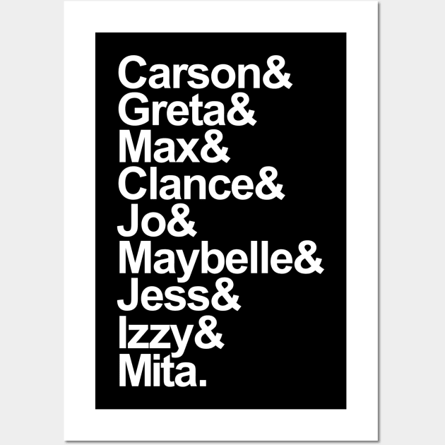 A League of Their Own (2022) Character List (White) Wall Art by brendalee